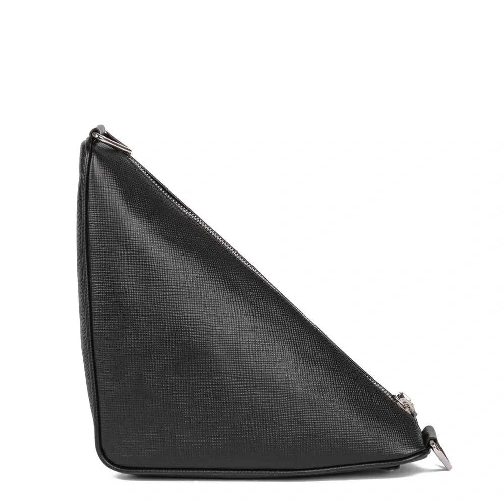 Prada SALFFIANO LEATHER TRIANGLE BAG MEDIUM - BLACK - Picture 5 of 14